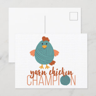 Aquamarin & Rostgarn Chicken Champion Postcard Postkarte