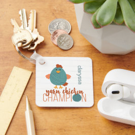 Aquamarin & Rostgarn Hühnerchampion Schlüsselanhän Schlüsselanhänger