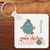 Aquamarin & Rostgarn Hühnerchampion Schlüsselanhän Schlüsselanhänger (Vorderseite)