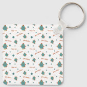 Aquamarin & Rostgarn Hühnerchampion Schlüsselanhän Schlüsselanhänger (Rückseite)