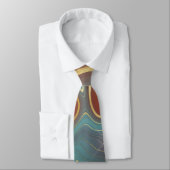 Aquamarin- & Rostmarben Gold Glitzer Necktie Krawatte (Gebunden)