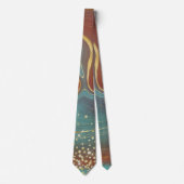Aquamarin- & Rostmarben Gold Glitzer Necktie Krawatte (Vorderseite)