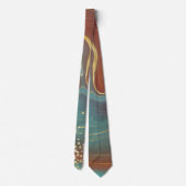 Aquamarin- & Rostmarben Gold Glitzer Necktie Krawatte (Rückseite)