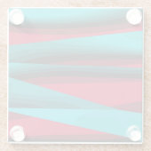 Aquamarin-rot Abstrakt Glasuntersetzer (Rückseite)