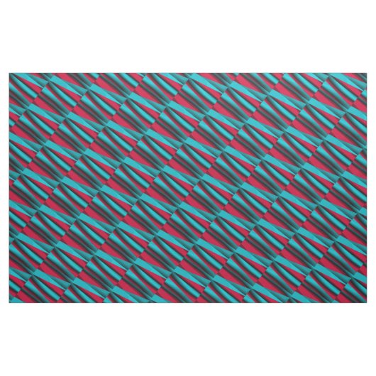 Aquamarin-rot Abstrakt Stoff (Yard (91,4 cm))