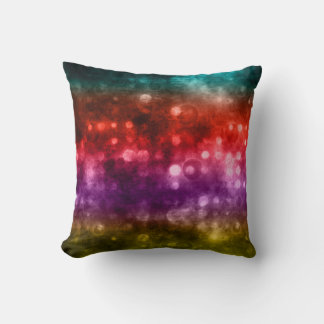Aquamarin, rot, Lila & Chartreuse Bokeh Design Kissen