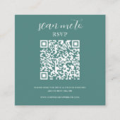 Aquamarin | RSVP QR Code für Hochzeiten Begleitkarte (Vorderseite)