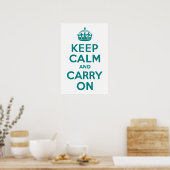 Aquamarin ruhig bleiben und weiterfahren poster (Küche)