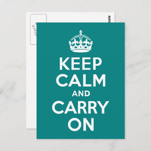 Aquamarin ruhig bleiben und weiterfahren postkarte (Vorne/Hinten)