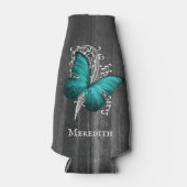 Aquamarin Rustikale Schmetterlingsflasche Personal Flaschenkühler (Vorderseite)