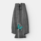 Aquamarin Rustikale Schmetterlingsflasche Personal Flaschenkühler (Rückseite)