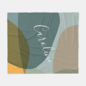 Aquamarin Sage Earth Tones Personalisierter Abstra Fleecedecke (Vorderseite (Horizontal))