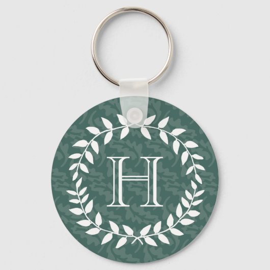 Aquamarin & Sage Greenery Botanischer Kranz Mit Mo Schlüsselanhänger (Vorderseite)