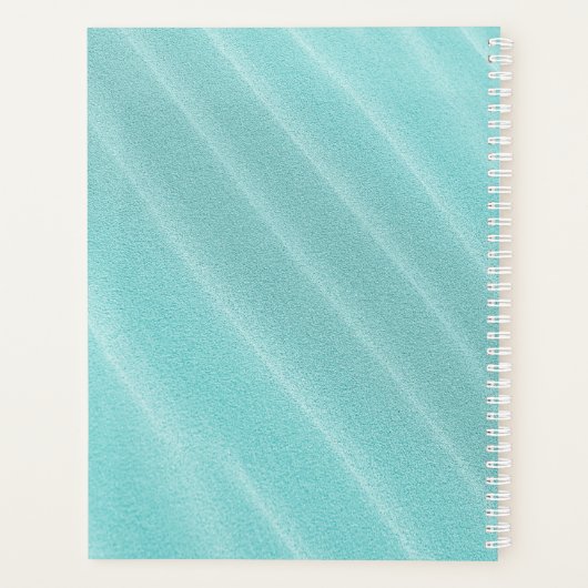 Aquamarin Sand Ripples Personalisierter Planer (Rückseite)