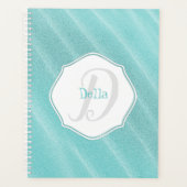 Aquamarin Sand Ripples Personalisierter Planer (Vorderseite)