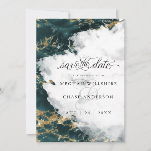 Aquamarin Sapphire Watercolor Geode BarefootBride™ (Vorderseite)