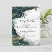 Aquamarin Sapphire Watercolor Geode BarefootBride™ (Stehend Vorderseite)