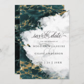 Aquamarin Sapphire Watercolor Geode BarefootBride™ (Vorne/Hinten)