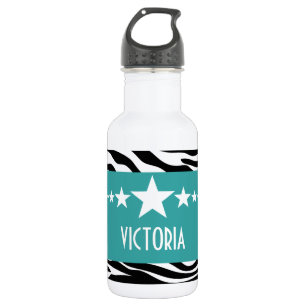 Aquamarin Sassy Star Zebra Edelstahlflasche