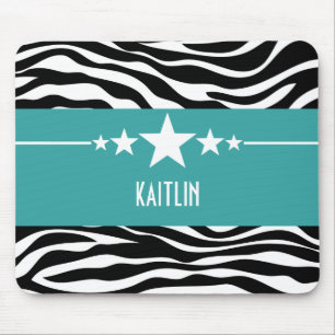 Aquamarin Sassy Star Zebra Mousepad