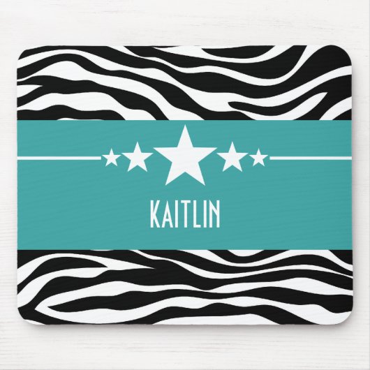 Aquamarin Sassy Star Zebra Mousepad (Vorne)