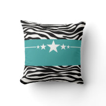 Aquamarin Sassy Star Zebra Pillow