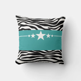 Aquamarin Sassy Star Zebra Pillow Kissen