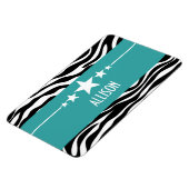 Aquamarin Sassy Star Zebra Premium Magnet (Linke Seite)