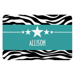 Aquamarin Sassy Star Zebra Premium Magnet