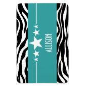 Aquamarin Sassy Star Zebra Premium Magnet (Vertikal)