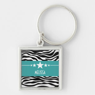 Aquamarin Sassy Star Zebra Premium Schlüsselanhäng Schlüsselanhänger