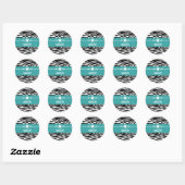 Aquamarin Sassy Star Zebra Stickers (Blatt)