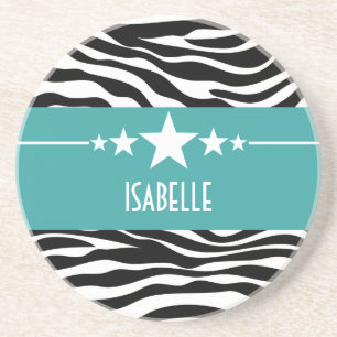 Aquamarin Sassy Star Zebra Untersetzer