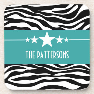 Aquamarin Sassy Star Zebra Untersetzer Set