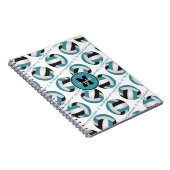 aquamarin Schwarz Der Volleyballplatz ist mein glü Notizblock (Rechte Seite)