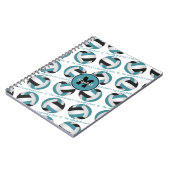 aquamarin Schwarz Der Volleyballplatz ist mein glü Notizblock (Linke Seite)