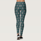 Aquamarin+Schwarz Geometrie-Leggings, die Psydefex Leggings (Rückseite)