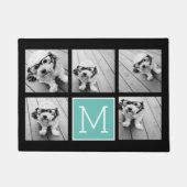 Aquamarin-Schwarz-Instagramm-Monogramm 5-FotoColla Fußmatte (Vorderseite)