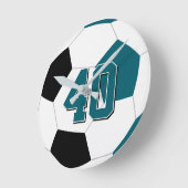 aquamarin Schwarz oder JEDES Team farbig Kinderfuß Runde Wanduhr (Winkel)