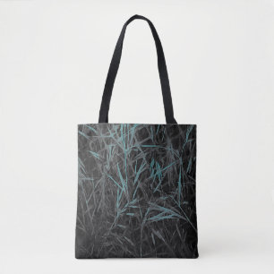Aquamarin, schwarz und grau Abstrakt Tasche