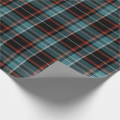 Aquamarin, schwarz und Kariert Geschenkpapier (Ecke)