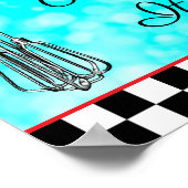 Aquamarin, Schwarz und Rot nur schlagen Es Zeichen Poster (Ecke)