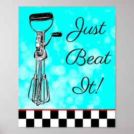 Aquamarin, Schwarz und Rot nur schlagen Es Zeichen Poster