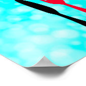 Aquamarin, schwarz und rot Unterschreiben für Küch Poster (Ecke)