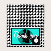 Aquamarin, schwarz und weiß kariert 1950er-Jahre T (Außenseite Aufgefaltet)