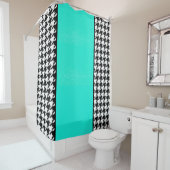 Aquamarin, schwarz und weiß Vintag Duschvorhang (Beispiel)