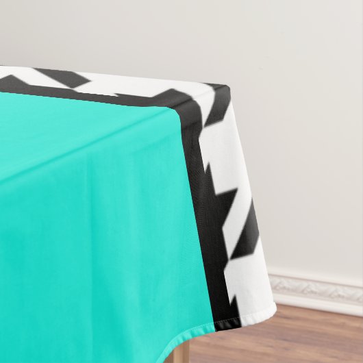 Aquamarin, schwarz und weiß Vintag Tischdecke (Beispiel)