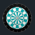 Aquamarin Schwarz-Weiß Dartscheibe<br><div class="desc">Aquamarine Schwarzweiß-DIN-Tafel</div>