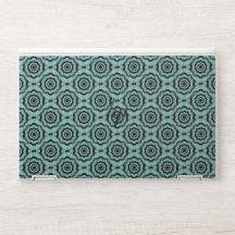 Aquamarin Schwarze Blume Nahtloses Muster
