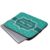Aquamarin Scribble Hand Hrawn Floral Personalisier Laptopschutzhülle (Vorne Knopf)